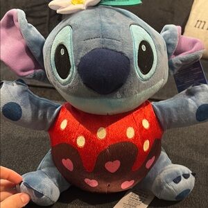 Disney Stitch Stuffed Animal Blue and Red Plush